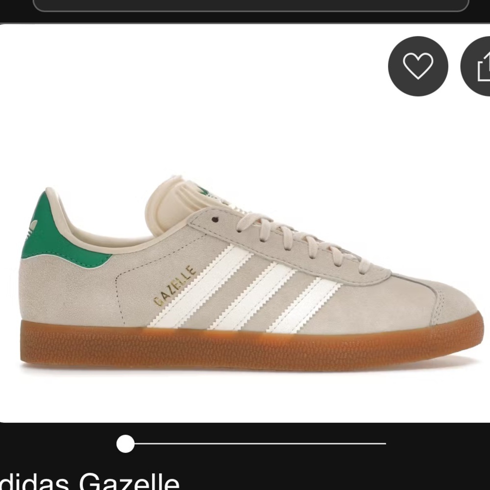 NWT adidas Originals Gazelle Wonder White Green Womens US Size 8